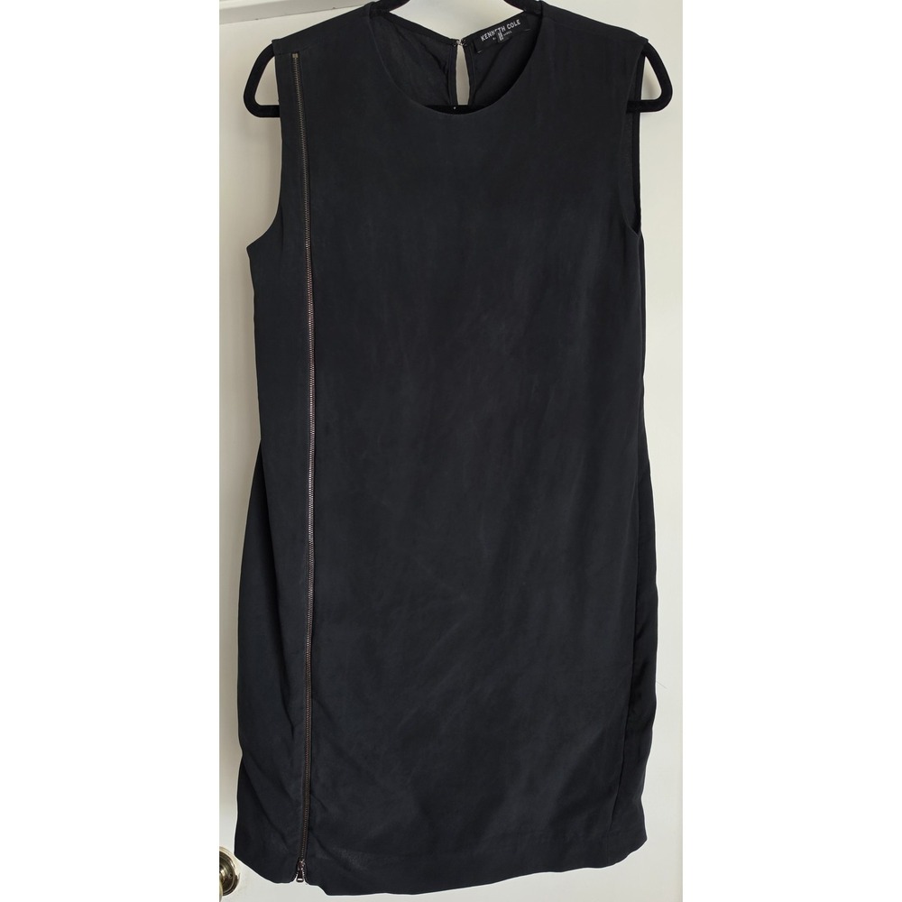 Kenneth Cole Women's Sleeveless Black Silk Dress Size 6 LBD Luxury